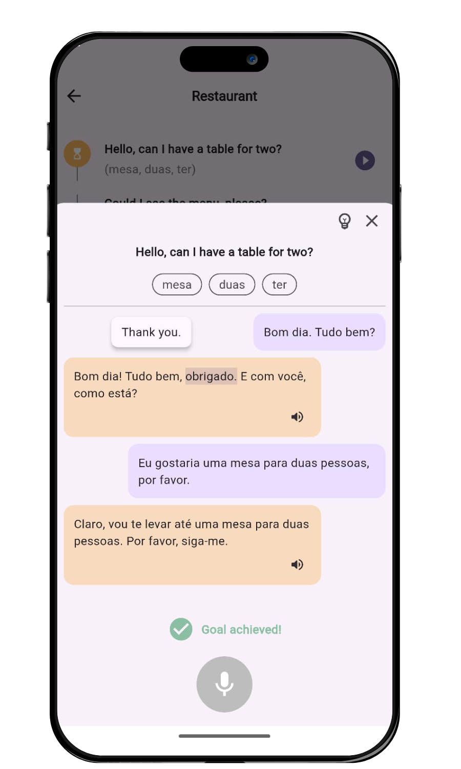 Brazilian Portuguese AI language learning app